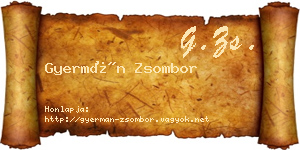 Gyermán Zsombor névjegykártya